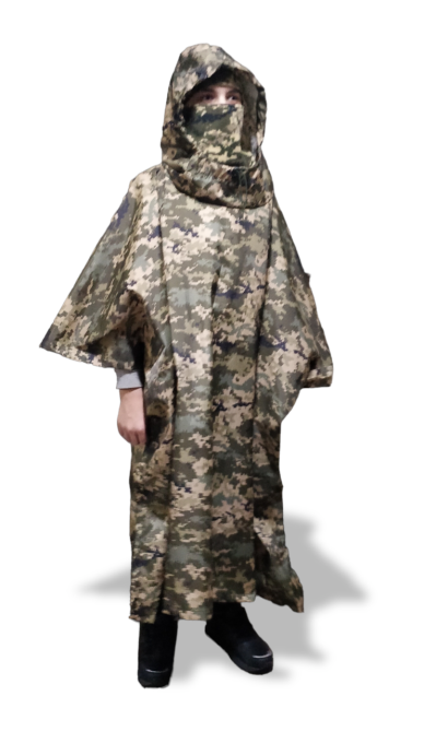 Пончо піксель дощовик тент водонепроникний проклеєний тактичний камуфляжний накидка Одеса - фото 7