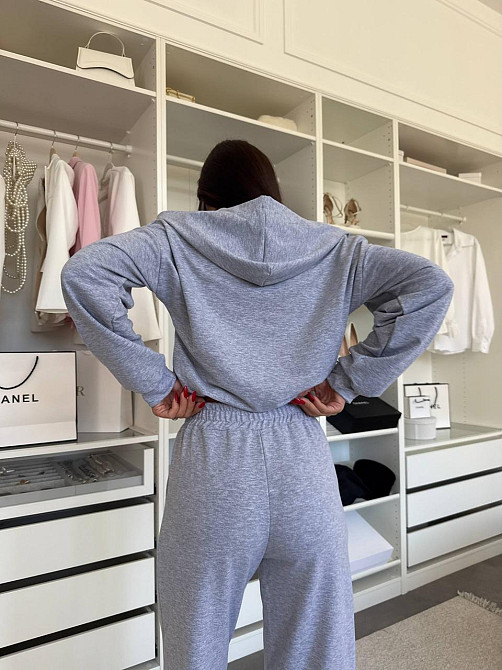 Женский прогулочный костюм двойка: зип худи и штаны двунитка Меланж, 42/44 Одесса - изображение 5