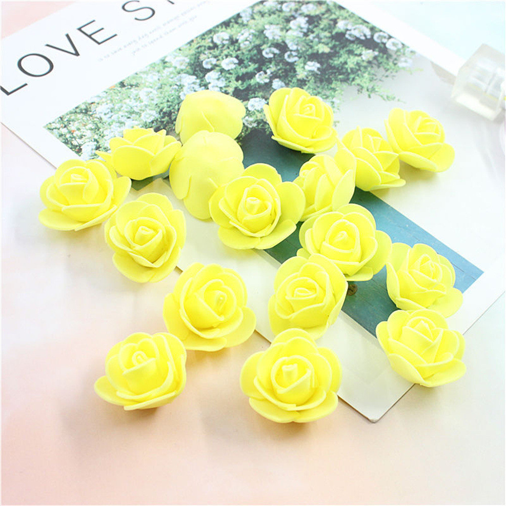 Головки троянд штучні 50 штук 3 см жовтий Київ - фото 3