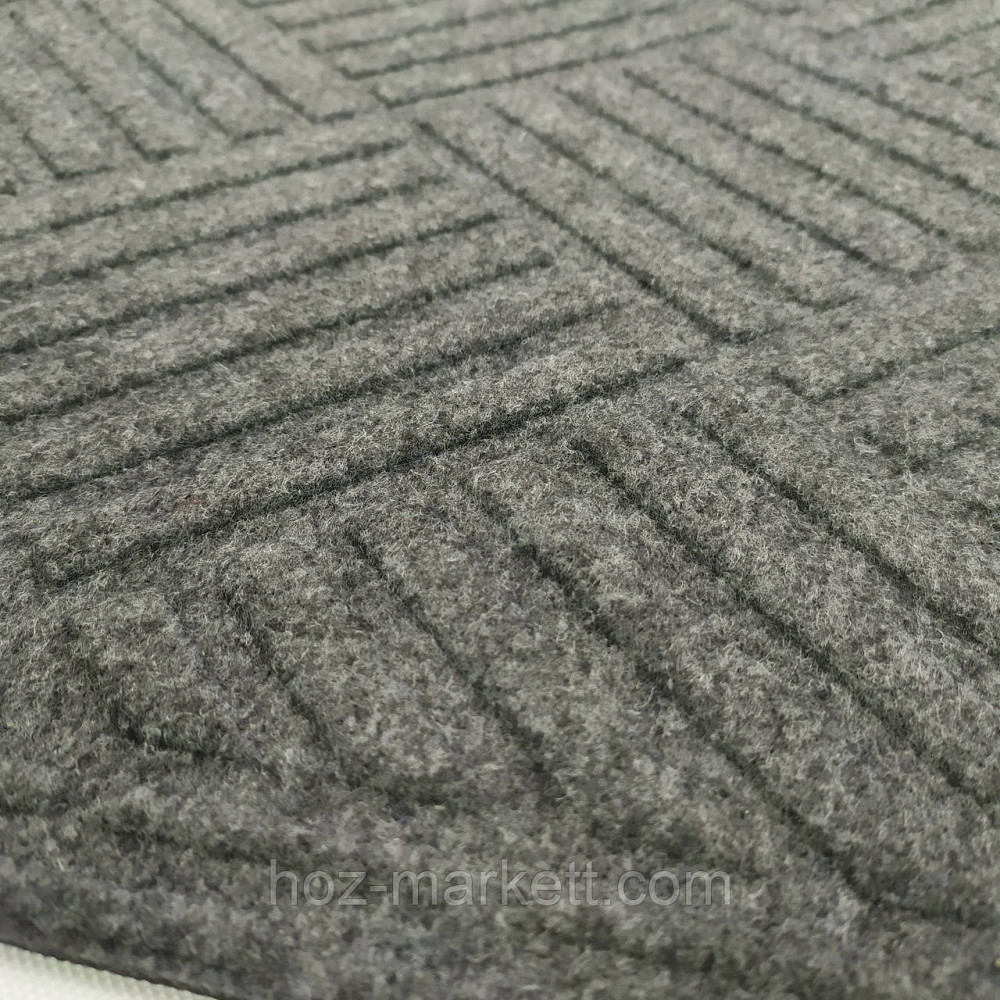 Коврик 60 х 40 см прорезиненный с ворсом в прихожую серый Харьков - изображение 6