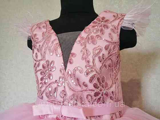 Дитяча сукня видовжене ззаду рожева 116-128 Кривий Ріг