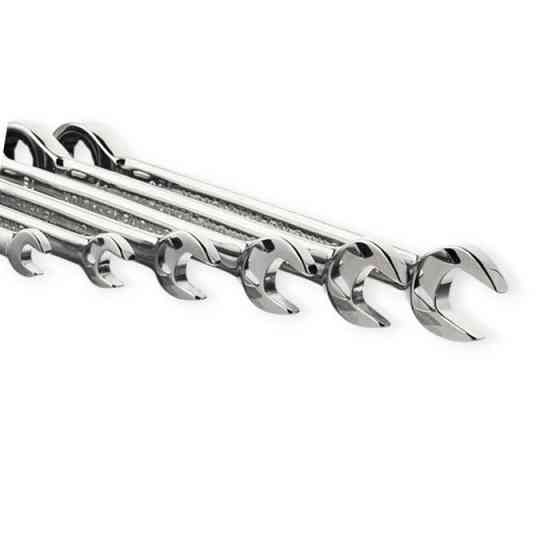 Набор ключей рожково-накидных с трещеткой 8-19 мм 6 шт (планшет) CrV Мукачево