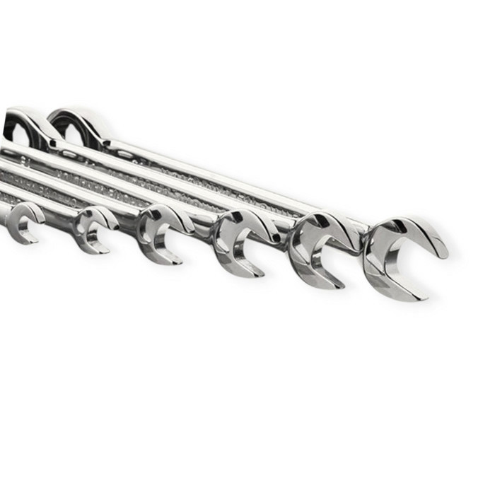 Набір ключів ріжково-накидних з тріскачкою 8-19 мм 6 шт (планшет) CrV Мукачево - фото 4