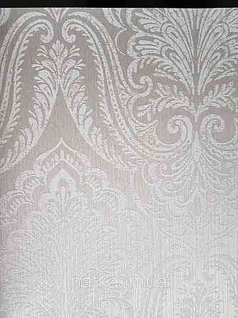 Шпалери текстильні еко 0.53х10.05 Rasch Textil Valentina класика вензелі дамаски сіре на сірому Київ