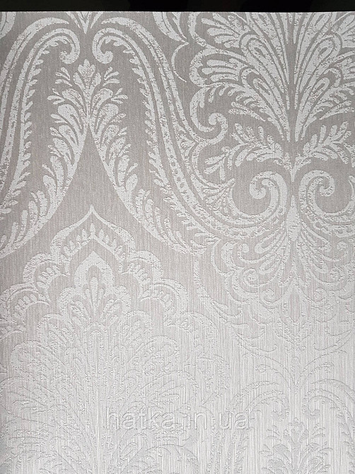 Шпалери текстильні еко 0.53х10.05 Rasch Textil Valentina класика вензелі дамаски сіре на сірому Київ - фото 1
