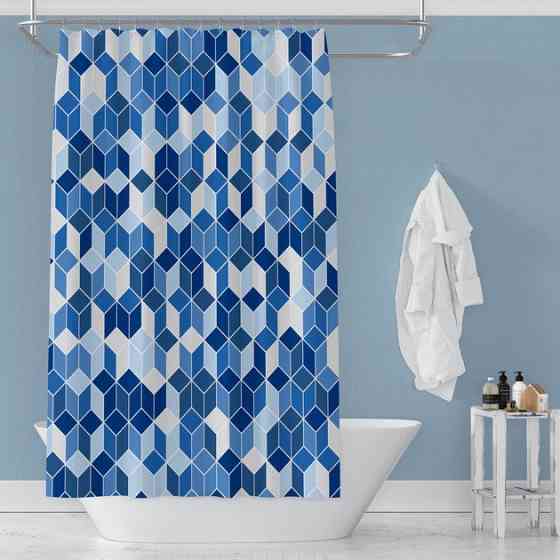 Шторка для ванны из полиэстера водонепроницаемая 180x180 см с кольцами, занавеска для ванной комнаты и душевой Каменец-Подольский