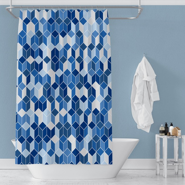 Шторка для ванны из полиэстера водонепроницаемая 180x180 см с кольцами, занавеска для ванной комнаты и душевой Каменец-Подольский - изображение 4