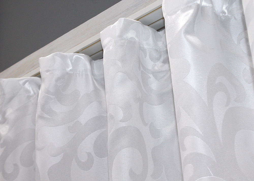 Комплект коротких штор VR-Textil Жаккард Вензель № 418ш Белый 130х170 см 2 шт (35-0238) Киев - изображение 8