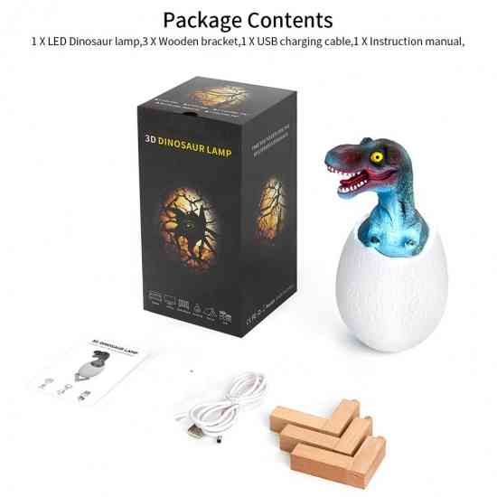 3D Лампа ночник аккумуляторный яйцо Динозавра Винница
