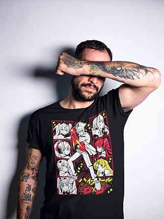 Футболка з аніме принтом Хігх Скхоол Дксд Ріас оверсайз (S/M/L) Чорний AnimeJ0164 Дніпро