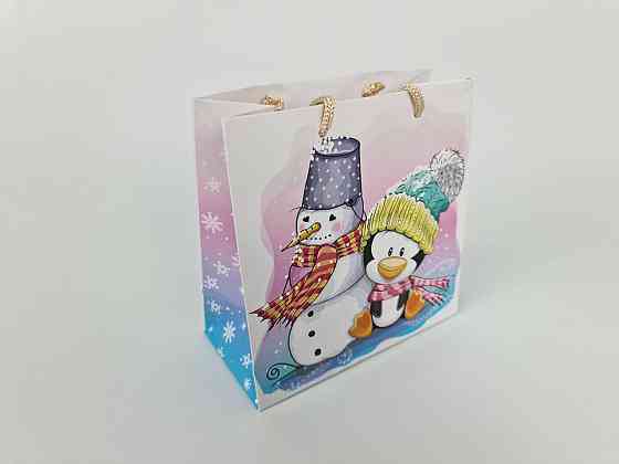 Новогодние, бумажные ,подарочные  пакеты с ручкой Чашка 16/16/8-017 (12 шт) Харьков