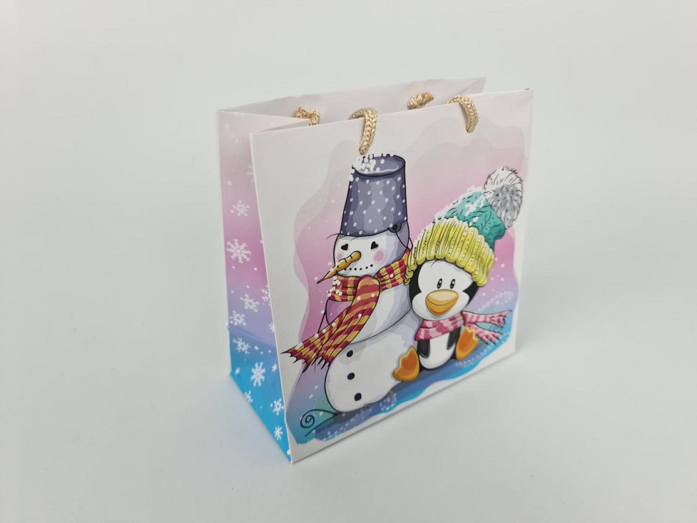 Новогодние, бумажные ,подарочные  пакеты с ручкой Чашка 16/16/8-017 (12 шт) Харьков - изображение 3