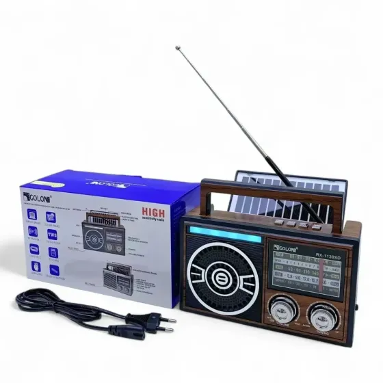 Радиоприемник Golon RX-1139SD Bluetooth Solar с фонариком, USB, microSD, AM/FM/SW, аккумуляторный Одесса