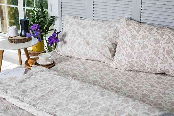 Підковдра на блискавці Ecotton двоспальна 175х210 см бавовняна бежевого кольору Коломыя