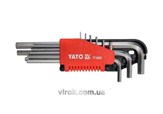 Ключі 6-гранні Г-подібні YATO : Cr-V, М 1,5-10 мм, 9 шт. [6/36] Одеса