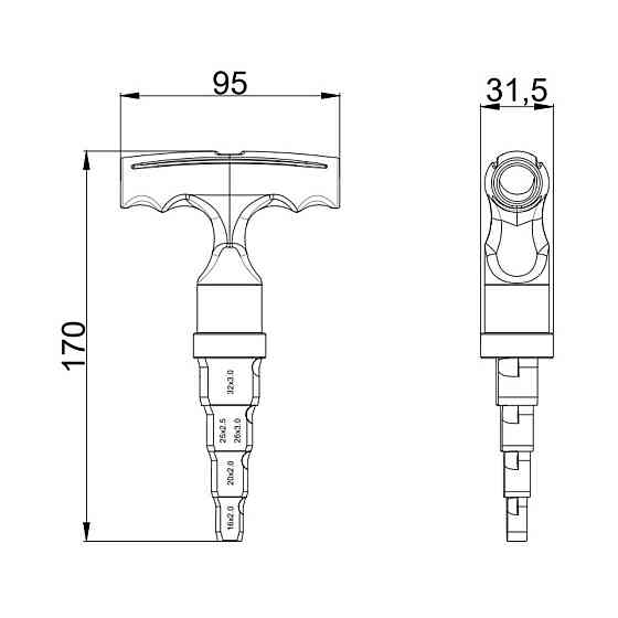 Калібратор із тріскачкою Thermo Alliance для м/п труб d16-32 STD-404 Київ