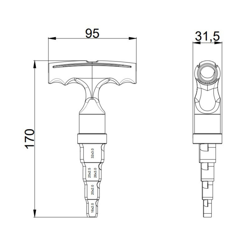 Калібратор із тріскачкою Thermo Alliance для м/п труб d16-32 STD-404 Київ - фото 2