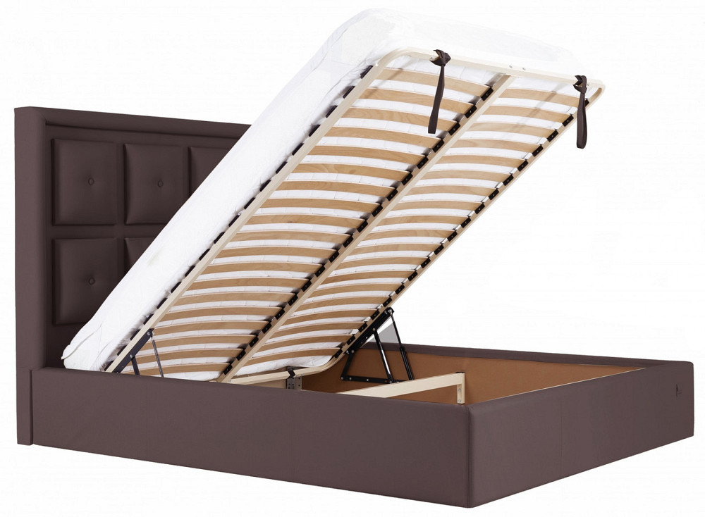 Кровать Двуспальная Windsor Comfort 160 х 190 см Fly 2231 С подъемным механизмом и нишей для белья Темно-коричневый Днепр - изображение 8