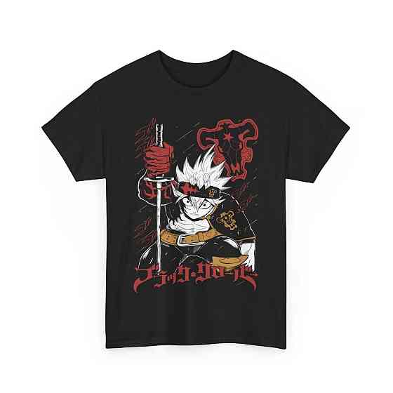 Футболка для хлопчика з аніме принтом Чорна конюшина оверсайз (зріст від 165 до 180) Чорний AnimeJ0508m Дніпро