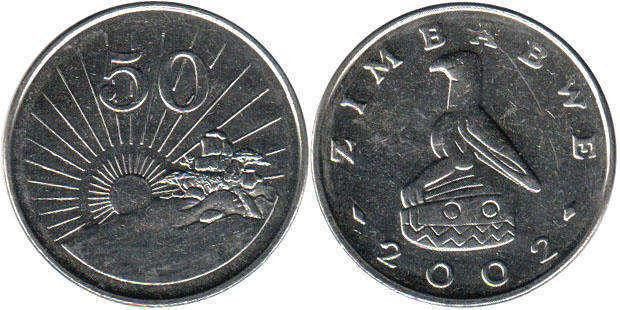 Zimbabwe Зимбабве 50 Cent 2001 UNC Полтава - фото 1