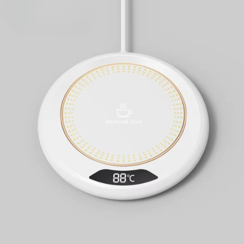 Підставка з підігрівом для напоїв, термонагрівач для чашки 20 Вт з USB-дротом і індикатором температури, білий Кам'янець-Подільський - фото 2