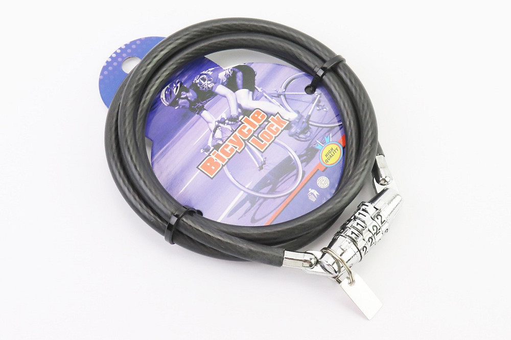 Замок протиугінний тросовий 1000х8мм з 4-х значним кодом, TY417 Київ - фото 1