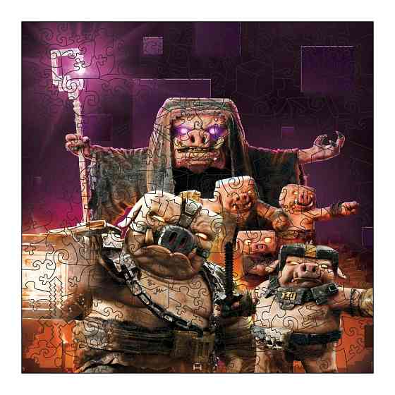 Фігурний пазл з дерева "Майнкрафт" PZ005-A3C-AC 180-250 деталей, розмір А3, картонна коробка Вінниця