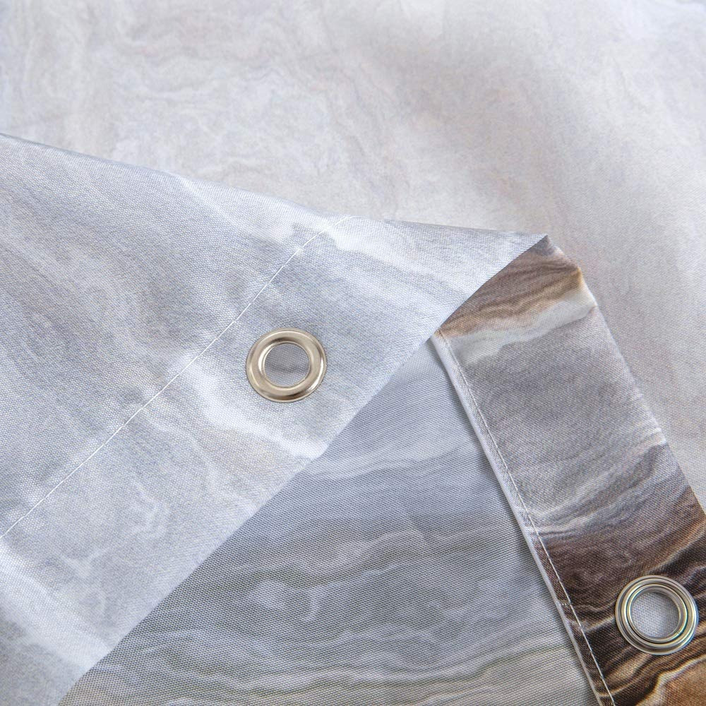 Шторка для ванной и душа с кольцами 180x180 см водоотталкивающая, шторка для душевой и ванной с крючками, мраморное-золото Каменец-Подольский - изображение 9