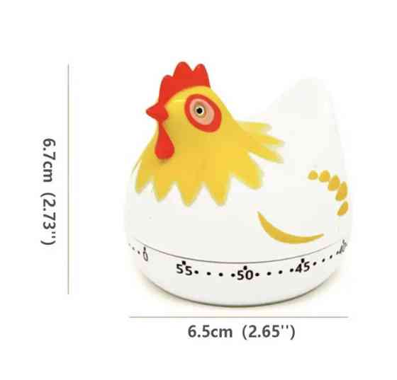 Таймер механічний для кухні, зворотній відлік, "Курочка жовта", кухонний таймер настільний, жовтий Київ