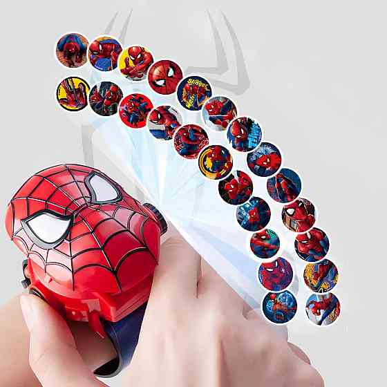 Детские наручные часы с проектором Спайдермен, 24 вида изображения. Проекционные детские часы Спайдермен. Наручные часы игрушка Киев