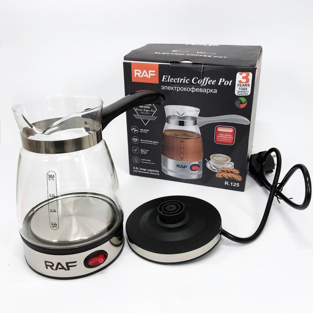 Турки для кофе RAF R.125 500мл 600 Вт, Турка с автоотключением, Турка бытовая электрическая HX-92 Львов - изображение 5