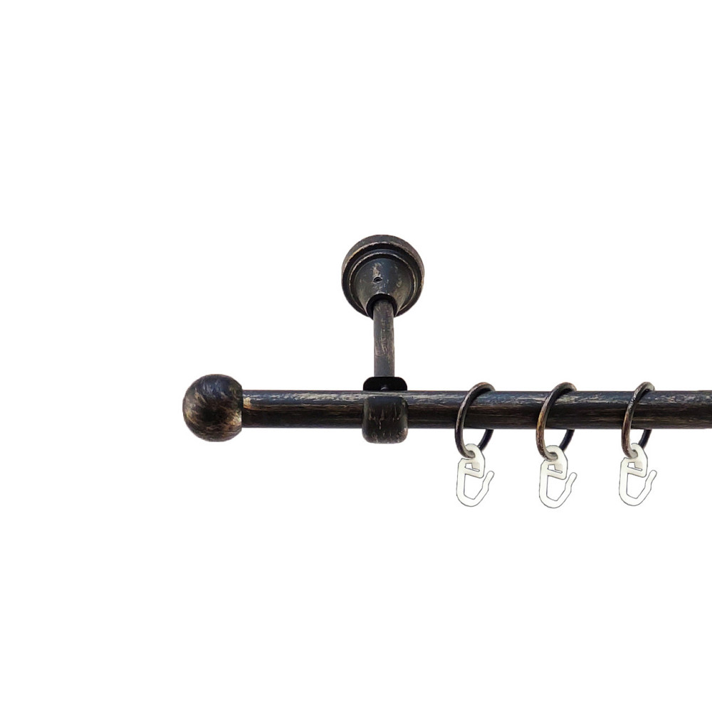 Карниз Orvit Куля Болонь металевий однорядний відкритий Чорне Золото 16 мм 200 см (5467973) Львов - изображение 1