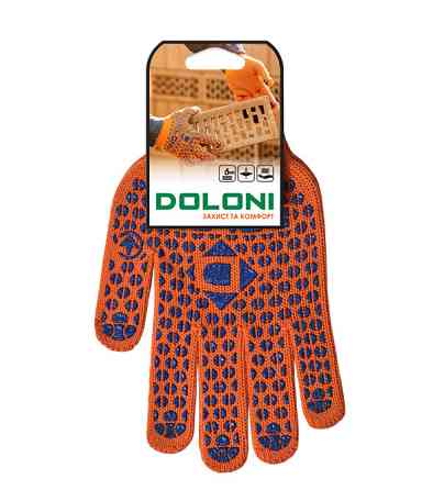 Перчатки трикотажные защитные с ПВХ рисунком Doloni Стандарт Плюс 584 р.10 Ровно
