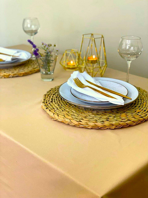 Ecotton Скатертина Ecotton DUCK 170х200 см водовідштовхувальна бежева Beige 04/ 23130 Коломия - фото 1