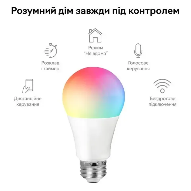 Умная лампочка Tuya Smart LED WiFi Смарт Лампа E27 RGB Color 2700K-6500K 9W Коломия - фото 2