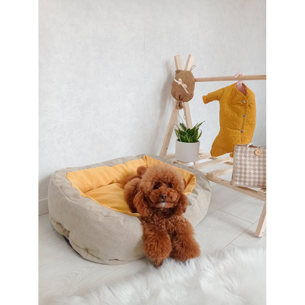 Лежак для собак и кошек Incor Donut желтый M (65см) Киев - изображение 1