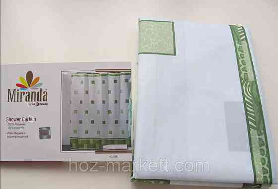 Штора для ванной тканевая Миранда Postaki 180 х 200 см зеленая Харьков