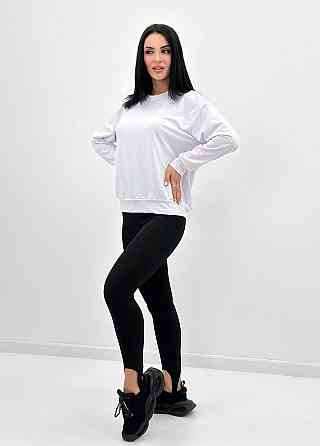 Базовий світшот з двонитки "Kaplan" оптом | Норма і батал 42-44, Білий Київ