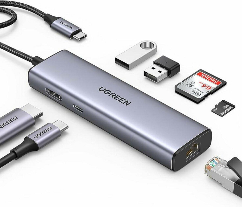 Хаб адаптер перехідник UGREEN CM512 USB-C багатофункціональний UGR-90568 Одеса - фото 2