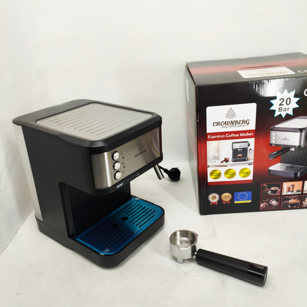 Эспрессо кофемашина Crownberg CB-1570 1200 Вт с рабочим давлением 20 бар и функцией приготовления 2 чашок FZ-65 Львов - изображение 2