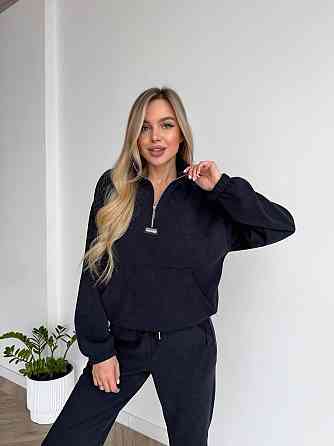 Женский стильный повседневный костюм двойка трикотажный ольвет Синий, 50/52 Одесса