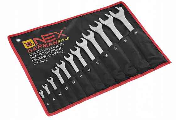 OX-3222 Набор накидных комбинированных гаечных ключей 12 шт 6–32 мм, прочная сталь + чехол Одесса
