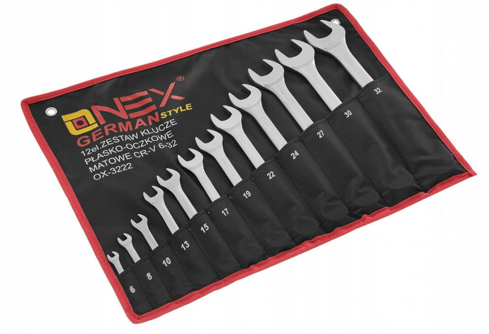 OX-3222 Набір комбінованих накидних гайкових ключів 12 шт 6–32 мм, міцна сталь + чохол Одеса - фото 2