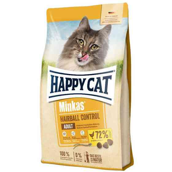 Happy Cat Minkas Hairball Control (Хэппи Кэт Минкас Хербал) корм для котов с птицей от комков шерсти в ЖКТ 4 кг. Запорожье