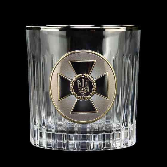 Набор для виски Служба безопасности 4 бокала х 360мл графин 750 мл хрусталь с платиной изображение из серебра с позолотой Киев