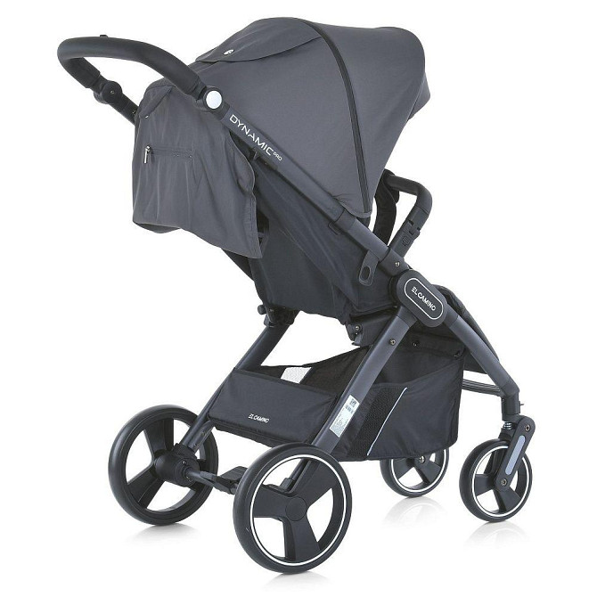 Коляска дитяча EL CAMINO DYNAMIC PRO Charcoal прогулянкова з чохлом дощовиком Сіра (ME 1053-3) Чернігів - фото 7