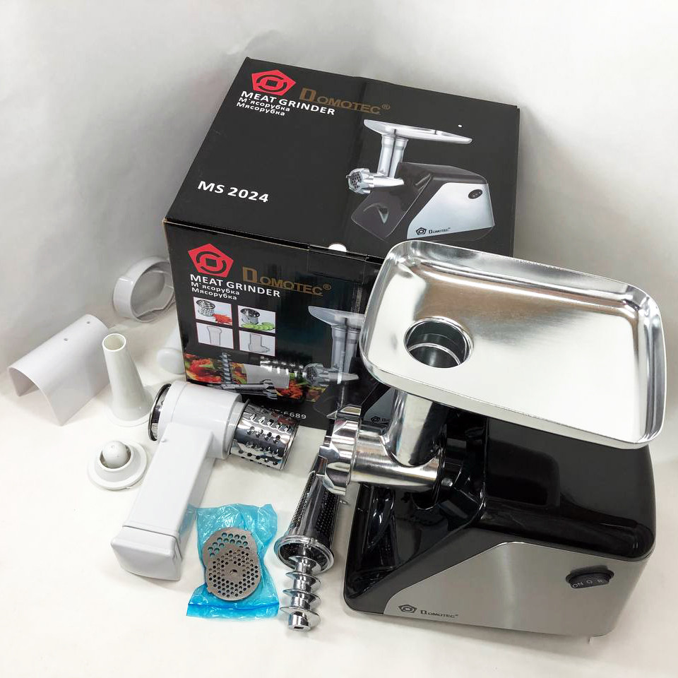 Топ м'ясорубок DOMOTEC MS-2024 3000 Вт, Електром'ясорубки з металевими шестернями CG-38 Львів - фото 16