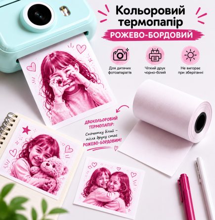 Термострічка Color Photo для термофотоапарату - рожево-бордова Київ