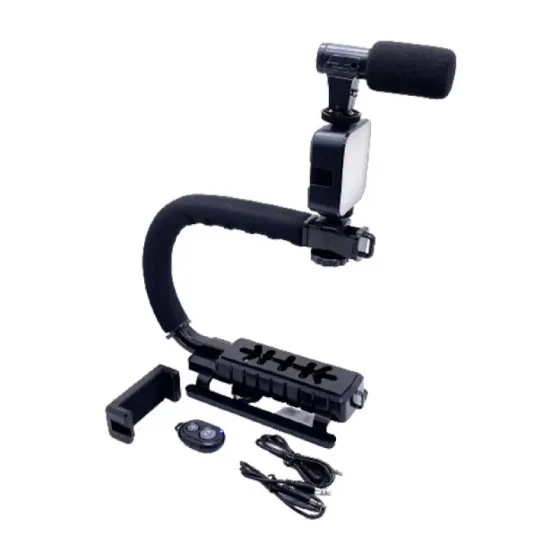 Ручка стабилизатор AY-49U для видеокамер фотоаппаратов Uобразный кронштейн для телефона с микрофоном вспышкой Коломия