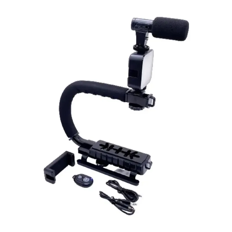 Ручка стабилизатор AY-49U для видеокамер фотоаппаратов Uобразный кронштейн для телефона с микрофоном вспышкой Коломия - фото 6
